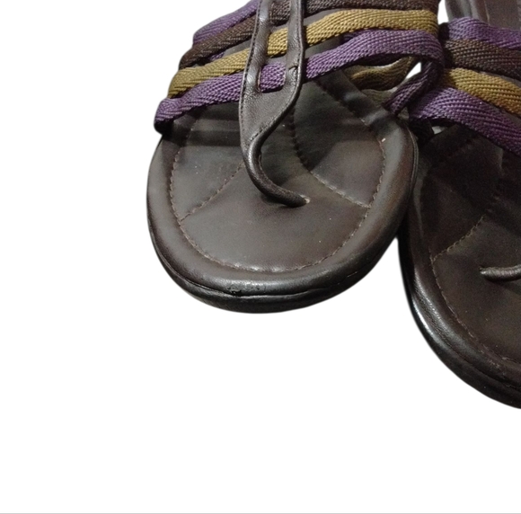 PRADA Purple and Gold Rope and Leather Slip On Strappy Sandals, size 7.5 - Picture 8 of 10